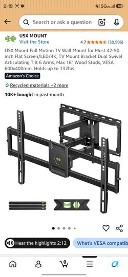 42"-90" USX Full Motion TV Mount
