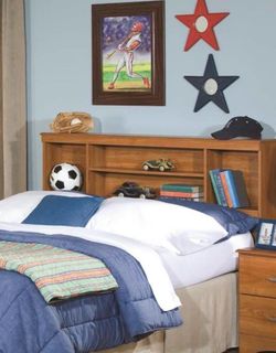 Bookcase headboard and nightstand!