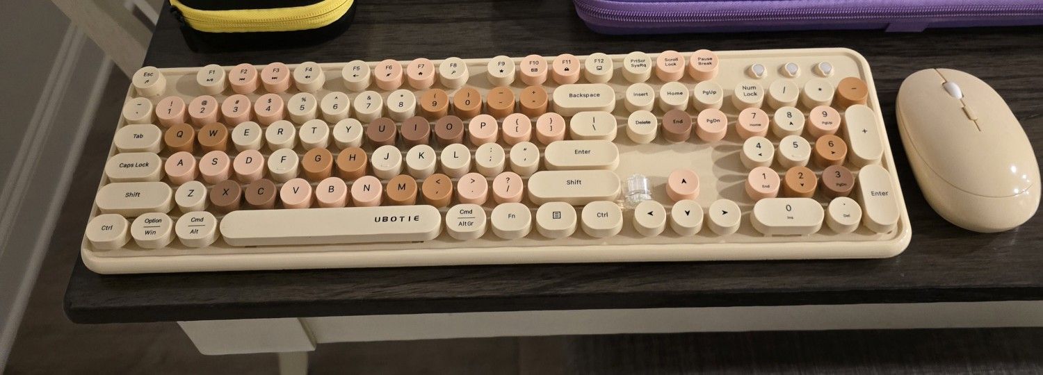 Khaki Ubotie Wireless Keyboard & Mouse (No Dongle)