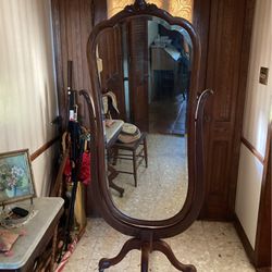 Victorian   Framed  Pedestal Mirror