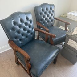Blue Leather Office Chairs