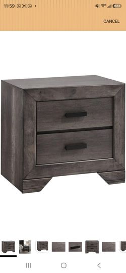2 Drawer Nightstand in Gray Oak