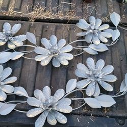 Pair of Hanging Metal Flowers