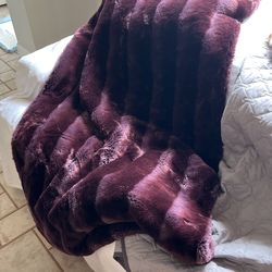 Purple Faux Fur Throw From Z Gallery 