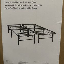 NEW - Full platform Bed Base, No Box Spring Needed