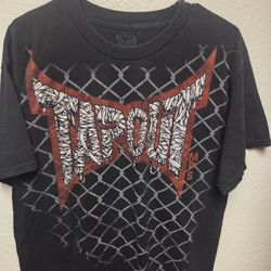 Vintage Tapout T Shirt Mens size L Black Short Sleeve Grunge Mall Goth Skater