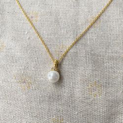 David Yurman Solari Pendant 18K Yellow Gold with Pearl and Diamonds Necklace,8mm