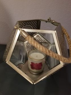 Moroccan Style Metal & Glass Candle Holders Set Of 2