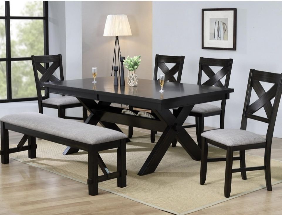 Dining Room Table With 18 Inch Leaf And Six Chairs
