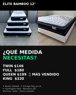 Queen Size Mattress Pillow Top 12" thick