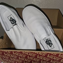 White Slip On Vans