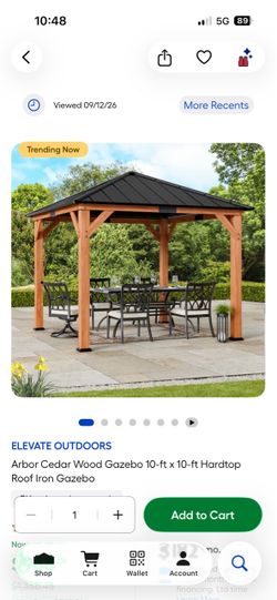 Tranquil Grove 10' x 10' Cedar Frame Gazebo