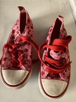 Valentine’s Hearts, Girls, Tennis Shoes, Size 1 Youth