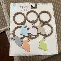 Easter Bunny Napkin Rings for Decoration 6 Piece