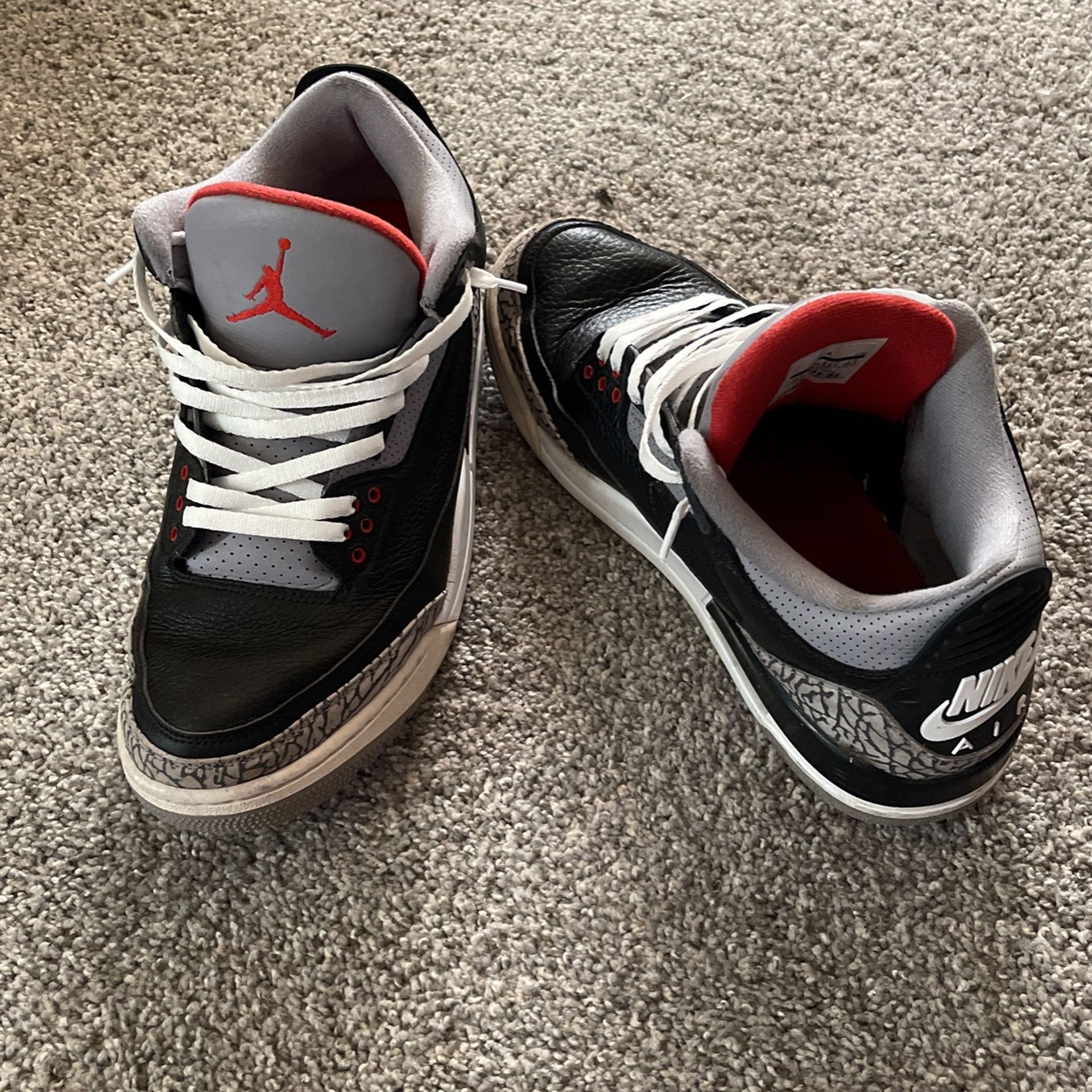 Jordan Air 3 Retro OG Men's Basketball Shoes Black/Fire 