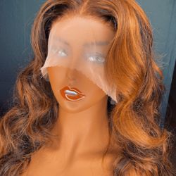 Brazilian Hair Wig w Highlights 