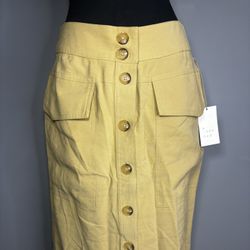 A New Day Womens Skirts A New Day Green Button Front Skirt