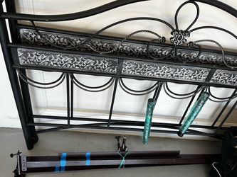 Black Ornate Metal Bed Headboard