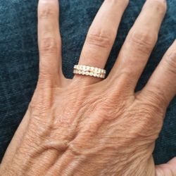 14kt Rose Gold Moissanite 2 Carat DEW Eternity Ring