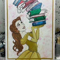Disney Belle (Beauty And The Beast Custom Hand Painting)