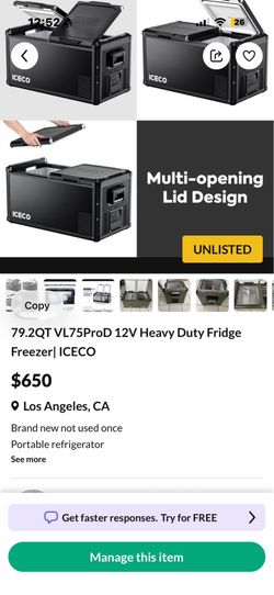 79.2QT VL75ProD 12V Heavy Duty Fridge Freezer| ICECO