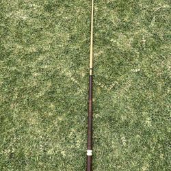 Vintage 2 Piece Pool Cue Leather Wrap Brass Joint Maple Shaft Billiards Cue