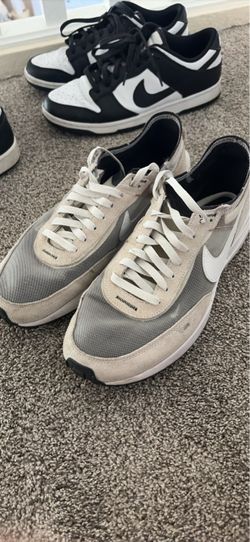 Nike Waffle One Gray Suede Mesh Low-Top Sneakers