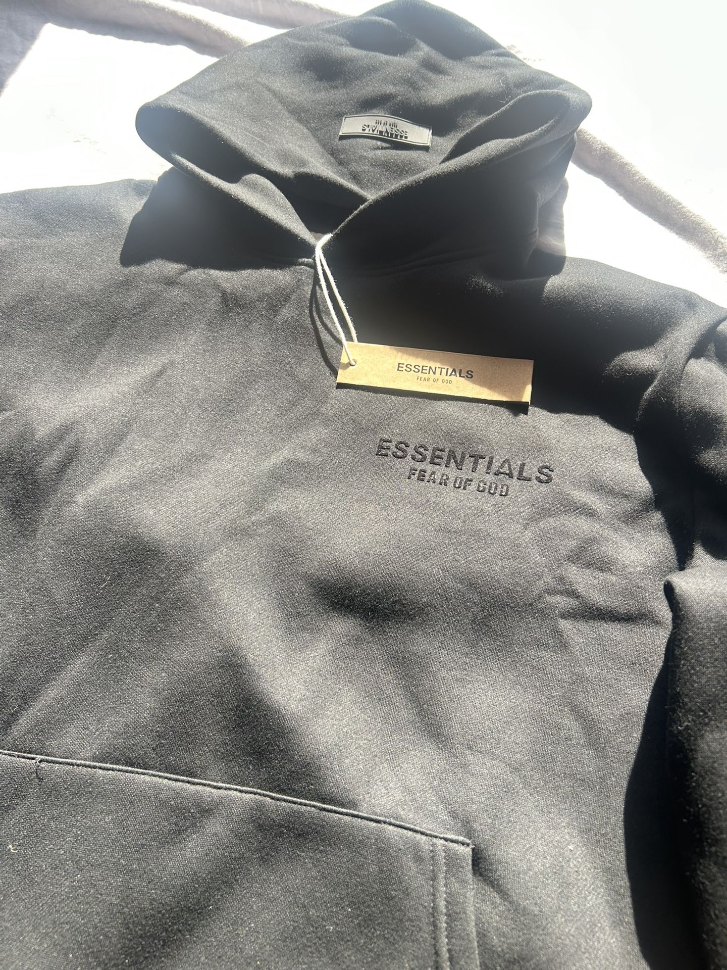 Black Essentials Fear of God Hoodie Size M