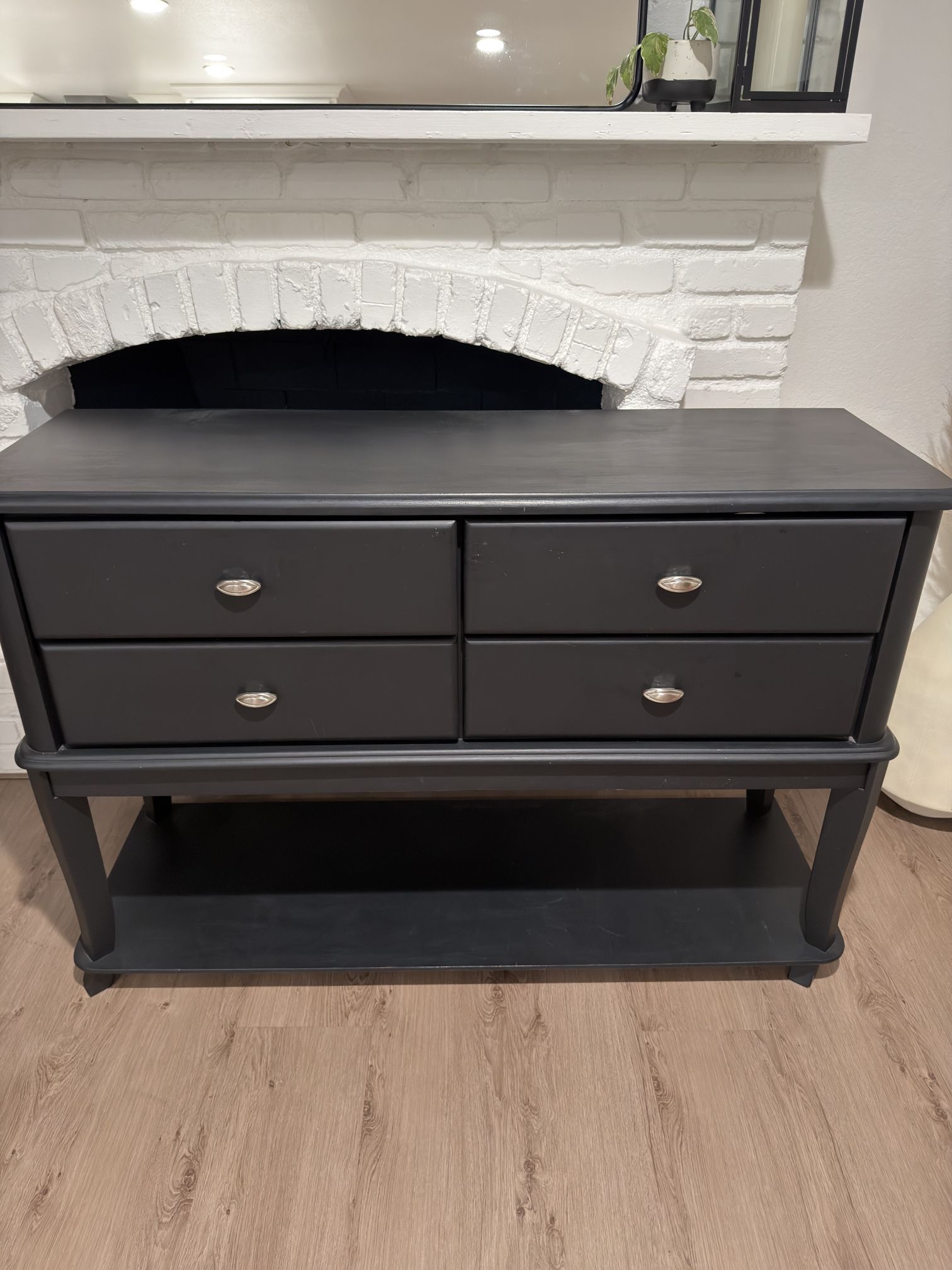 Black TV Console Table 54in X 15in X 36in (L X W X H)