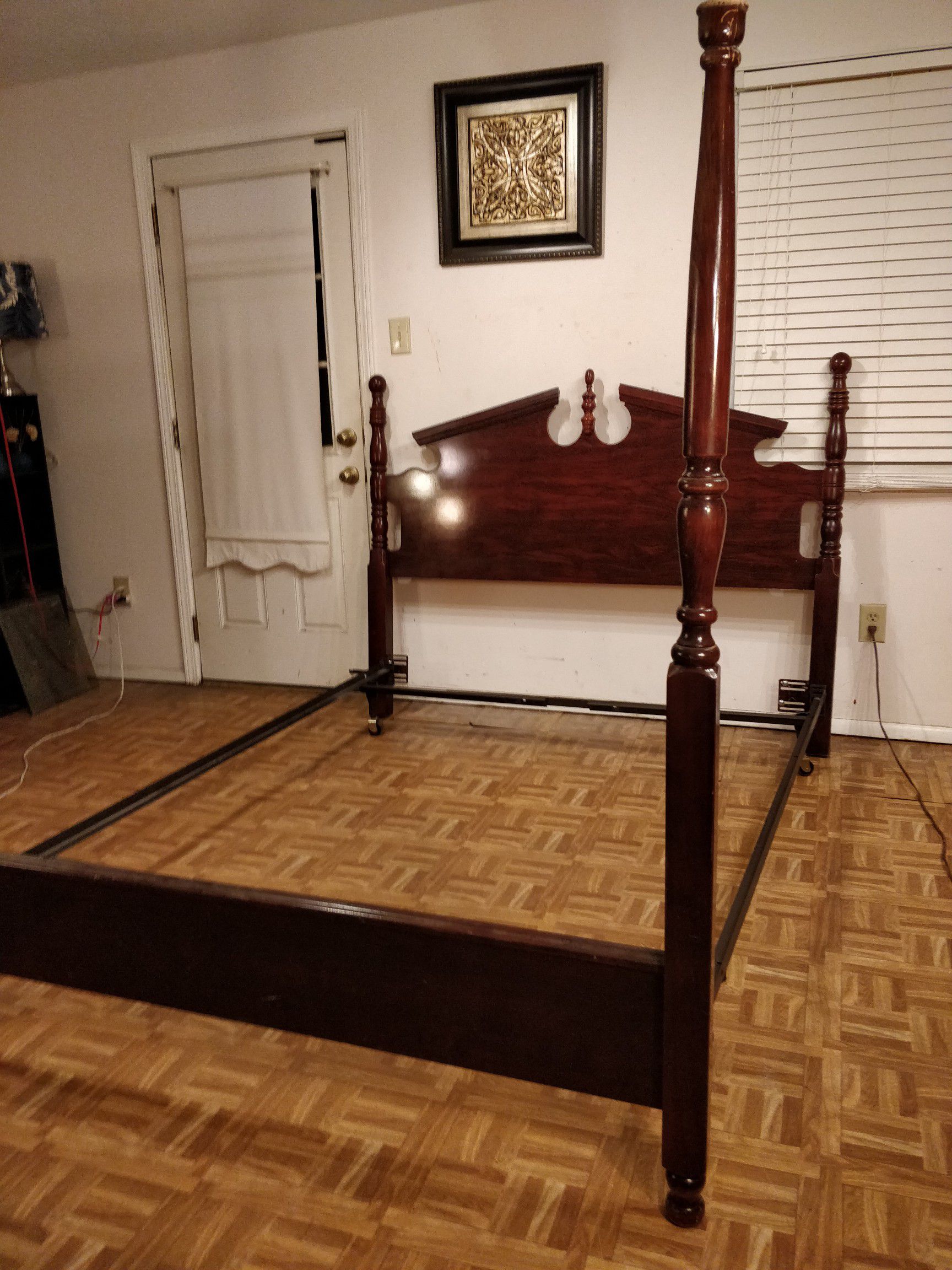 Queen bed frame in very good condition, pet free smoke free