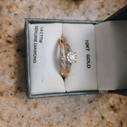 Gold 10k Forever Engage/Wedding Band Ring  Size 9