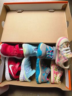 Toddler girl sneaks Nike, New Balance, Merrell, See Kai Run