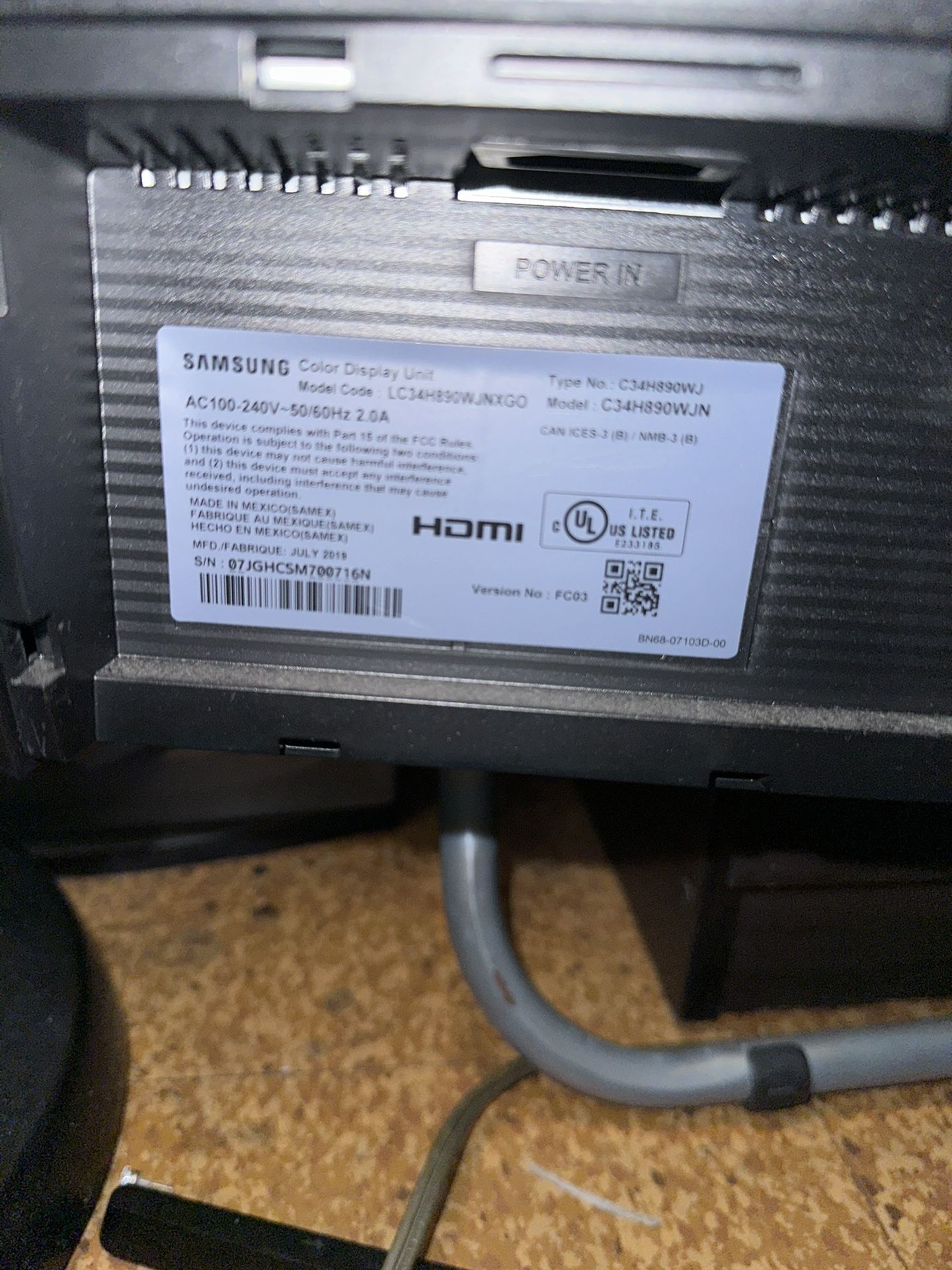 Samsung CH890 series 34” Ultra wide Curve Monitor for Sale in Brooklyn