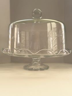 Princess House Heritage 11" Pedestal Cake Stand & Dome Excellent Condition 🎂