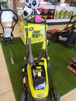 3-in-1 Cordless/Battery Ryobi 18V Mower, Weed eater, blower kit!