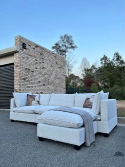 ♥️ Brand New Super Comfy Fabric L-Shape Sectional Couch with Chaise | Pay After Delivery 🚚