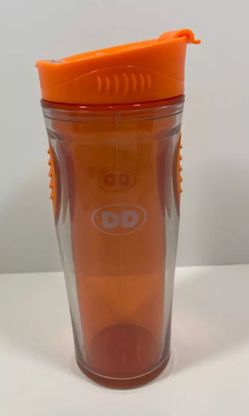 2011 Dunkin Donuts Orange 16oz Acrylic Tumbler With Lid