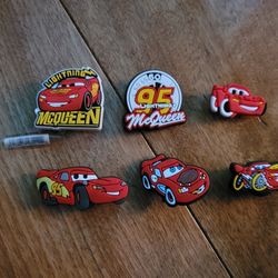 Lot Of 6 Lightning McQueen Shoe Charms 