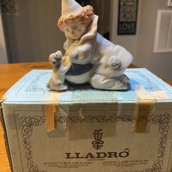 Lladro Porcelain Figurine’Perrito Boy With Dog And Ball