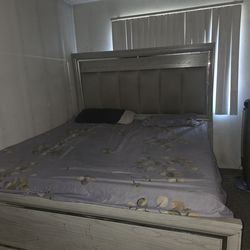 King size bed with side table or dressing table