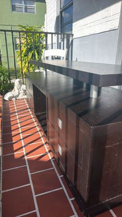 table for under tv Dark Brown Wood Desk with Drawers