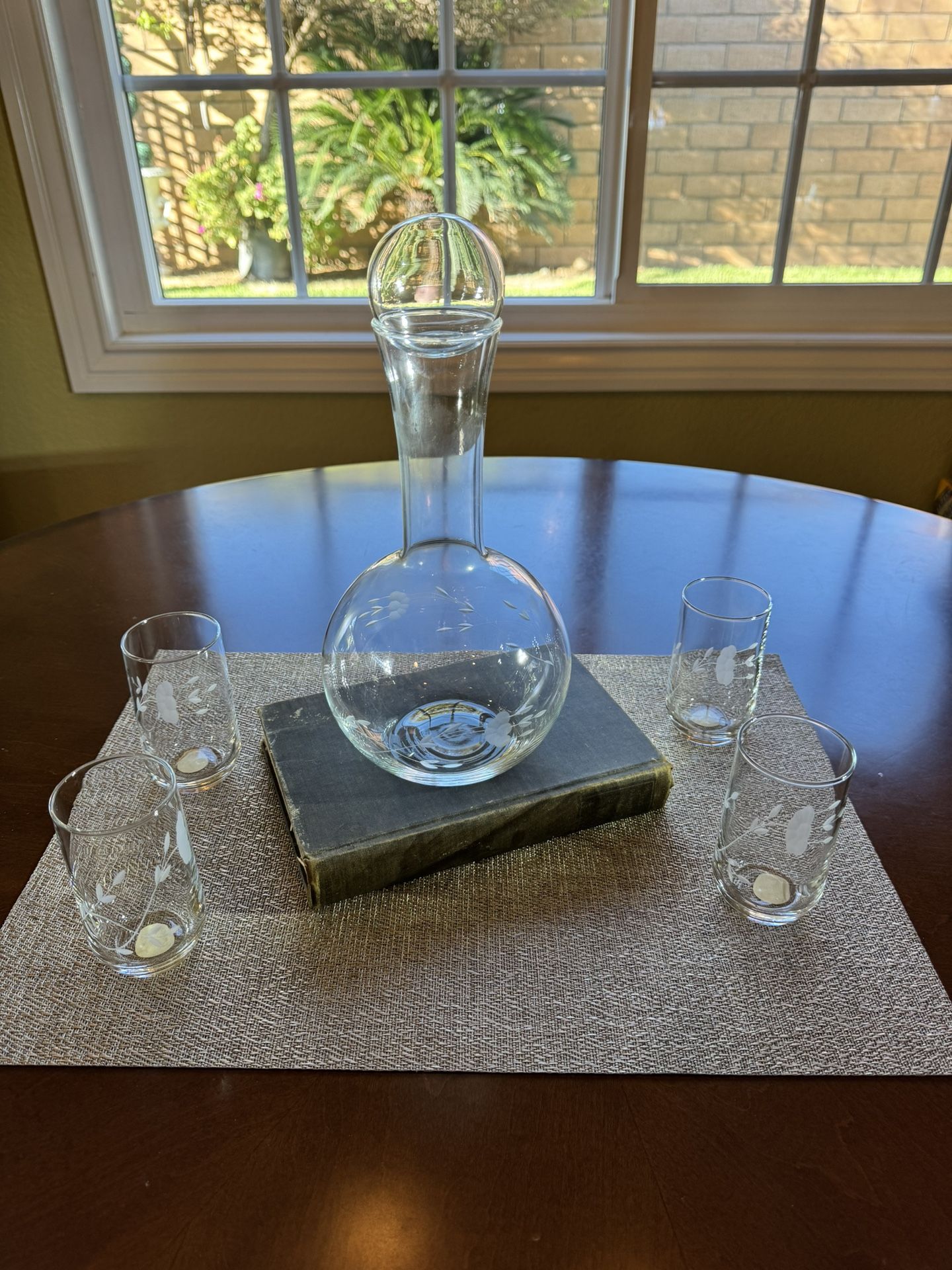 Princess House Heritage Crystal Decanter 10.75” & Ball Stopper (Set Of 5)