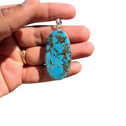 tibetan turquoise pendant 925 silver