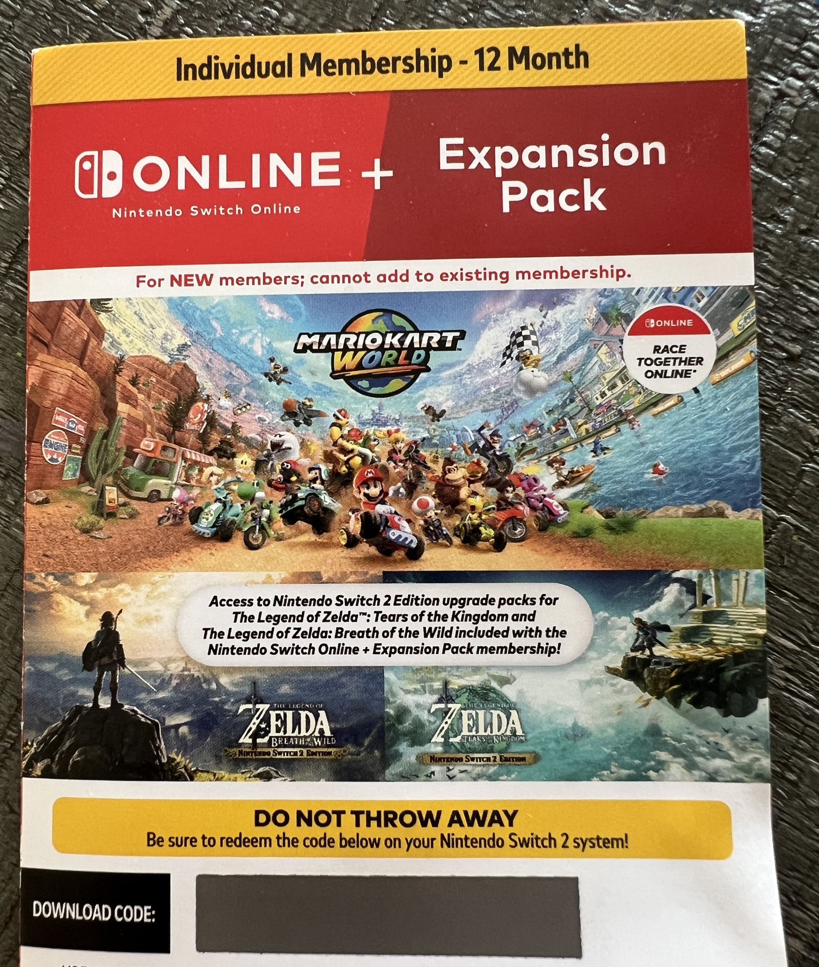 Nintendo Switch Online + Expansion Pack 1 Year For Switch 1 & Switch 2 
