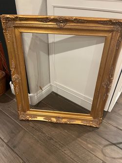 Gold Ornate Wood Framed Wall Mirror