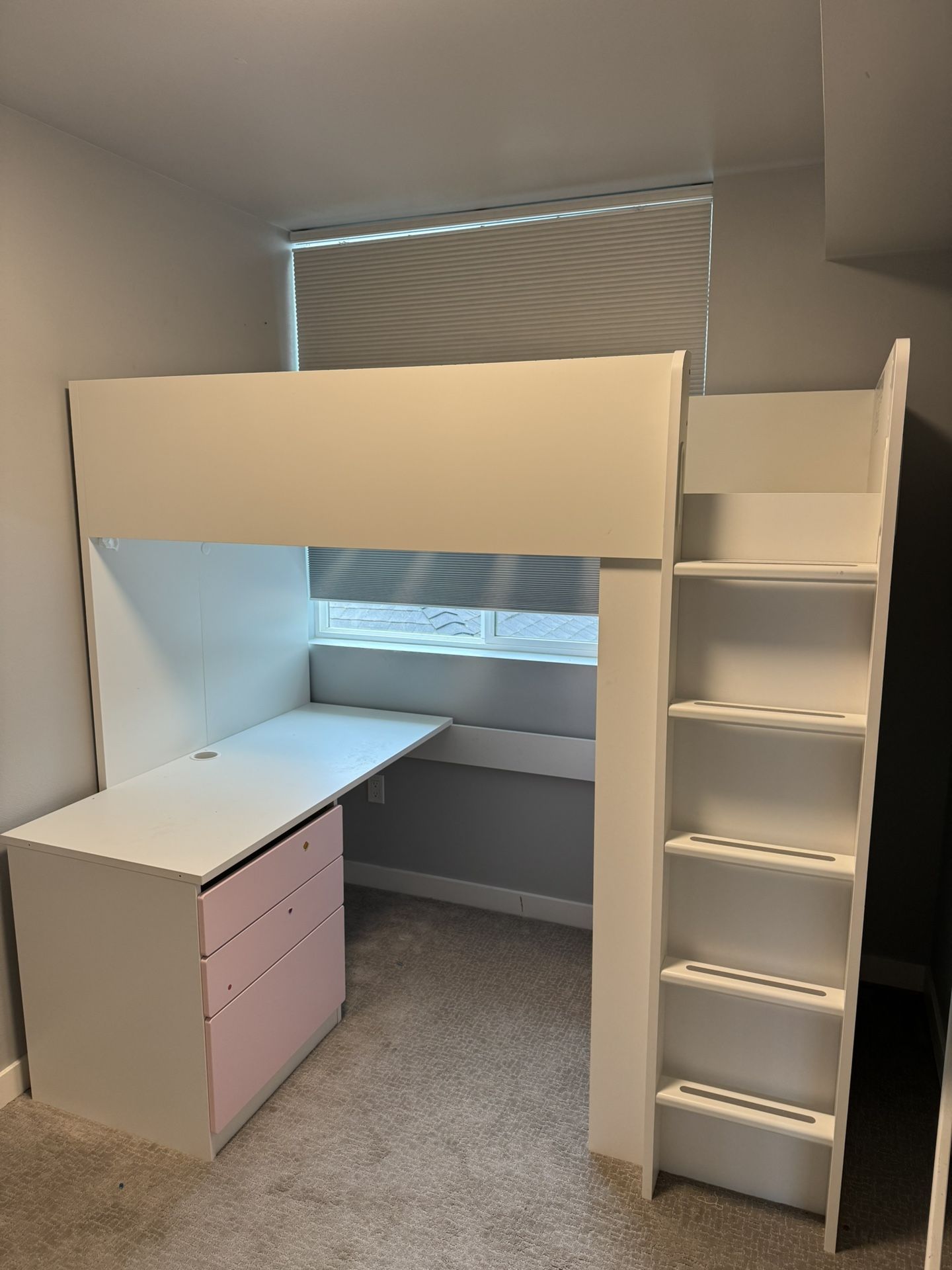 IKEA Lofted Bed With Desk