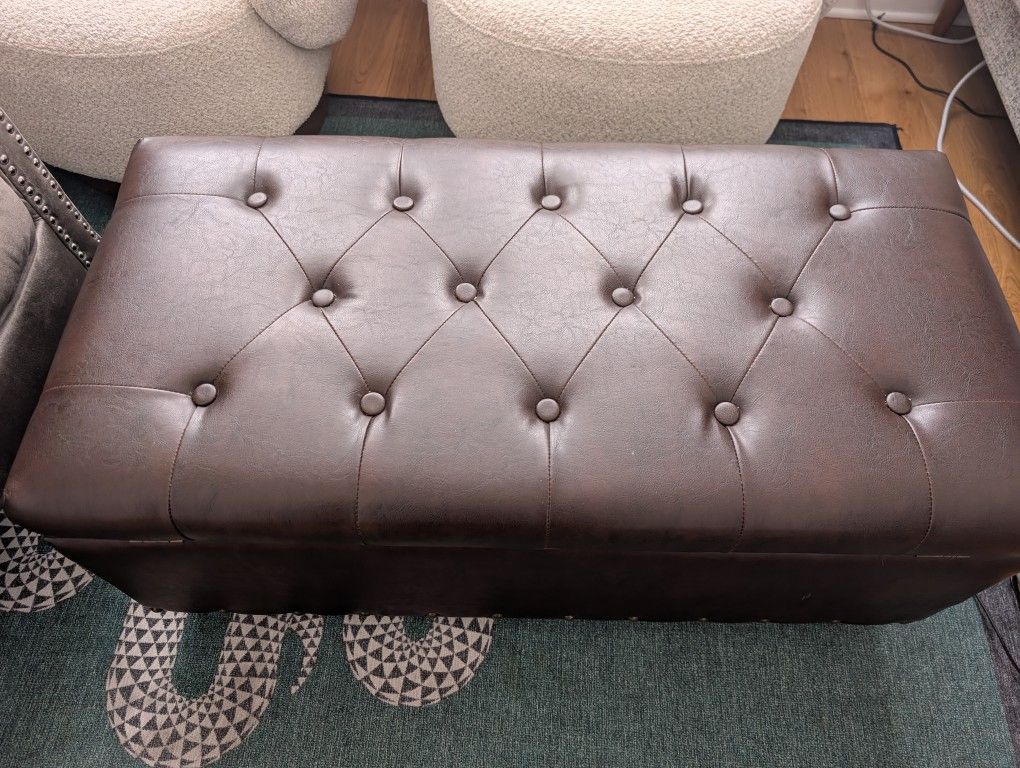 Faux Leather Ottoman Storage $100