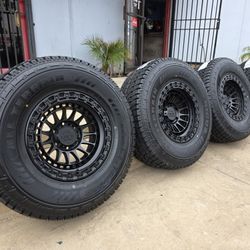 17" LOCK rims w- 35" AMERICUS  A/T tires 
