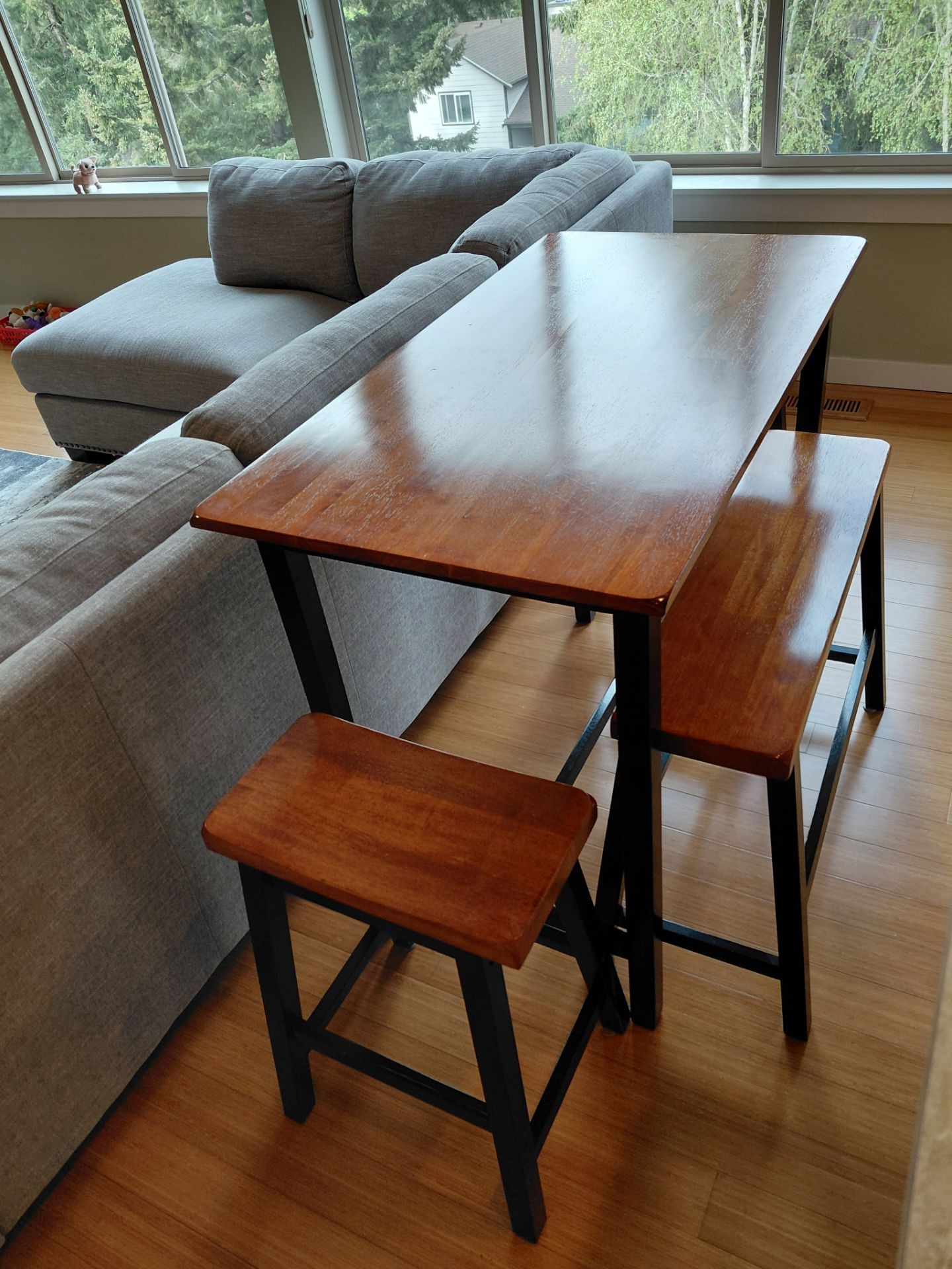 Kerley 4 person solid wood dining table set