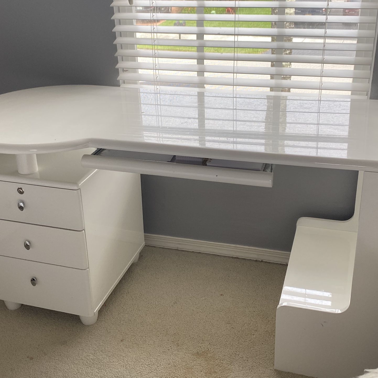 Desk, Dresser, Nightstand, and Full size bed with storage